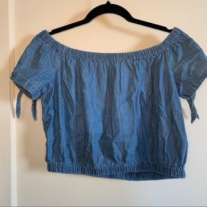 Denim Off The Shoulder Top